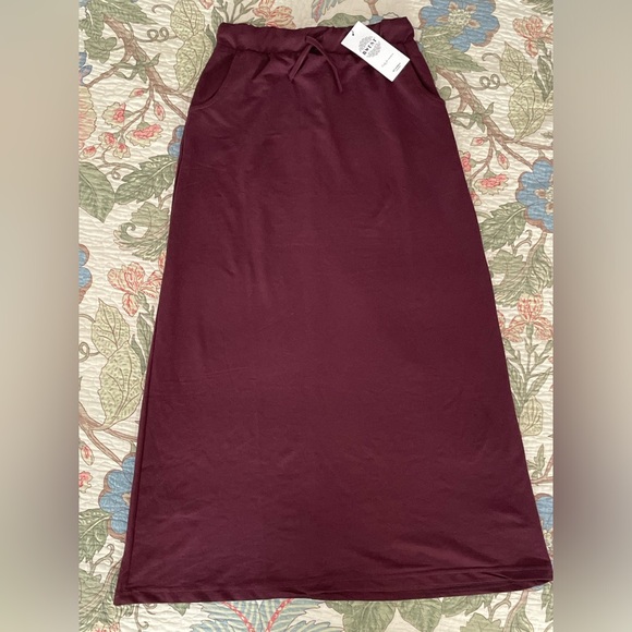 (3 for $24❣️) Plum Long Tie Waist Skirt w Pockets (NWT) - Picture 5 of 11
